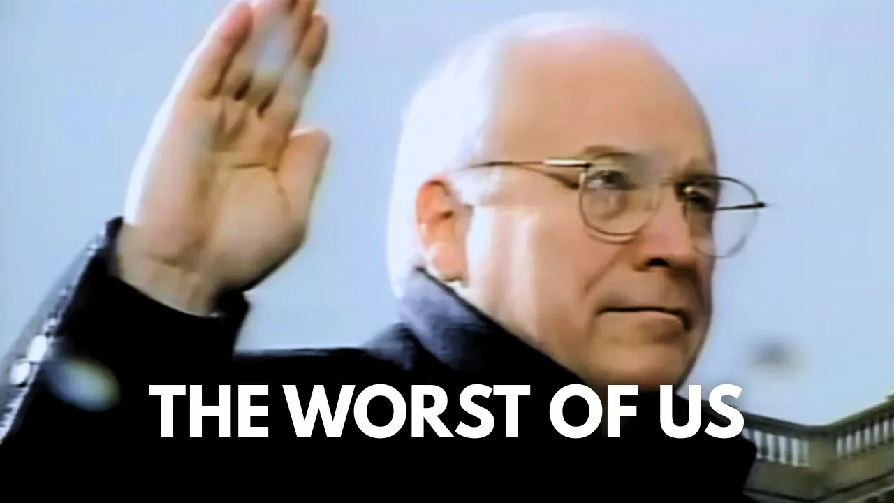 "THE WORST OF US" shown with a picture of Dick Cheney being sworn in, from Jared Yates Sexton's post